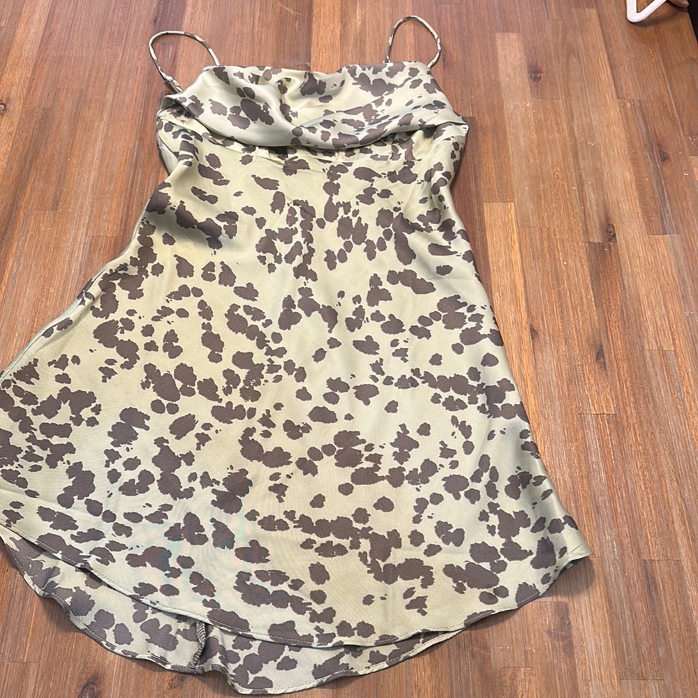 Mini sexy animal print Saints & Secrets small beautiful green dress.